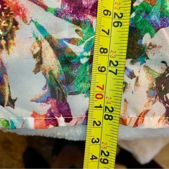 Apt 9 Blouse 1X White Floral Purple Green Orange Pink Semi Sheer Dressy - Picture 14 of 14